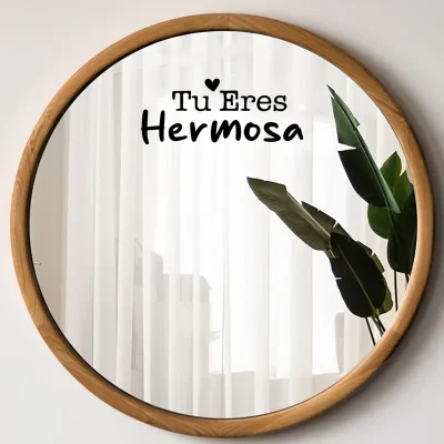 Vinil adhesivo para espejo con afirmación positiva "tu eres hermosa"